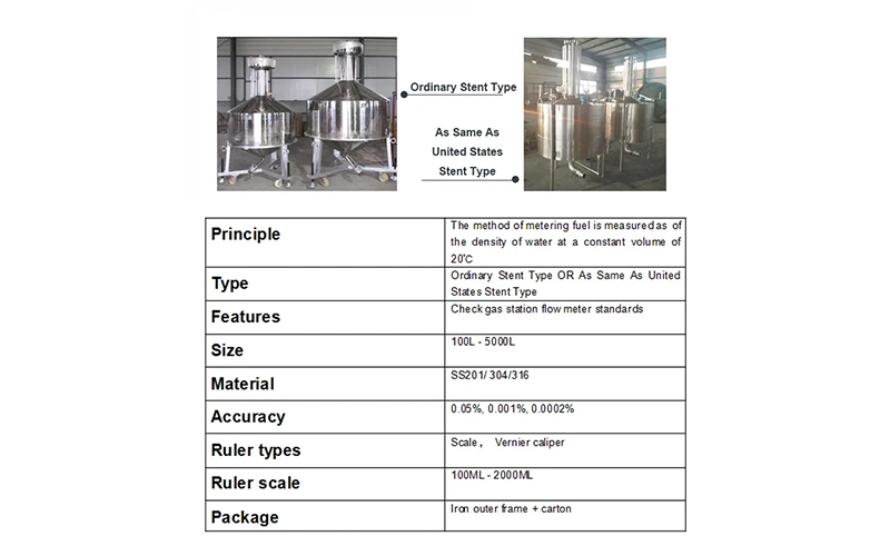 Stainless Steel Oil Stations Proving Tank 20L Measuring Can
