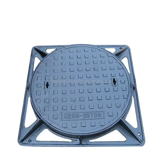 OEM B125 C250 En124 Class D400 E600 F900 Round and Square Epoxy Coating Ductile Cast Iron Manhole Cover with Frame