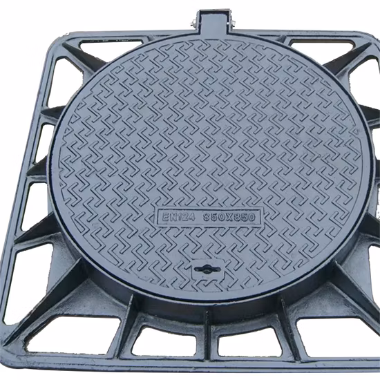 OEM B125 C250 En124 Class D400 E600 F900 Round and Square Epoxy Coating Ductile Cast Iron Manhole Cover with Frame