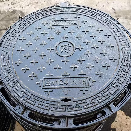 OEM B125 C250 En124 Class D400 E600 F900 Round and Square Epoxy Coating Ductile Cast Iron Manhole Cover with Frame