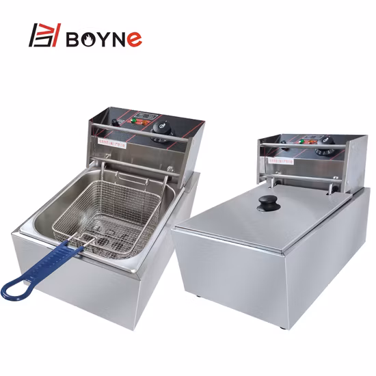 Single Tank Electric Deep Fryer 8L Capacity Snack Food Equipment